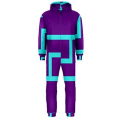 Illustrated Position Purple Blue Star Zodiac Hooded Jumpsuit (men)  by Mariart