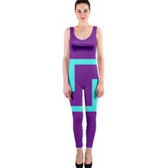 Illustrated Position Purple Blue Star Zodiac Onepiece Catsuit by Mariart