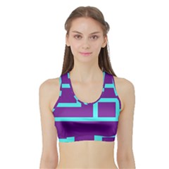 Illustrated Position Purple Blue Star Zodiac Sports Bra With Border by Mariart