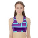 Illustrated Position Purple Blue Star Zodiac Sports Bra with Border View1