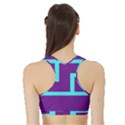 Illustrated Position Purple Blue Star Zodiac Sports Bra with Border View2