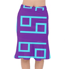 Illustrated Position Purple Blue Star Zodiac Mermaid Skirt