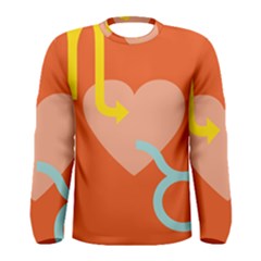 Illustrated Zodiac Love Heart Orange Yellow Blue Men s Long Sleeve Tee