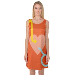 Illustrated Zodiac Love Heart Orange Yellow Blue Sleeveless Satin Nightdress