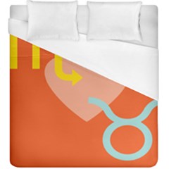 Illustrated Zodiac Love Heart Orange Yellow Blue Duvet Cover (king Size) by Mariart