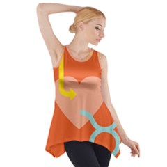 Illustrated Zodiac Love Heart Orange Yellow Blue Side Drop Tank Tunic by Mariart