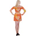 Illustrated Zodiac Love Heart Orange Yellow Blue Off Shoulder Top with Skirt Set View2