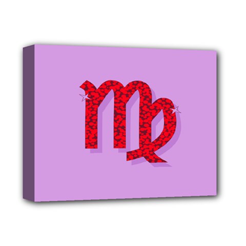 Illustrated Zodiac Purple Red Star Polka Deluxe Canvas 14  X 11  by Mariart