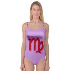 Illustrated Zodiac Purple Red Star Polka Camisole Leotard  by Mariart