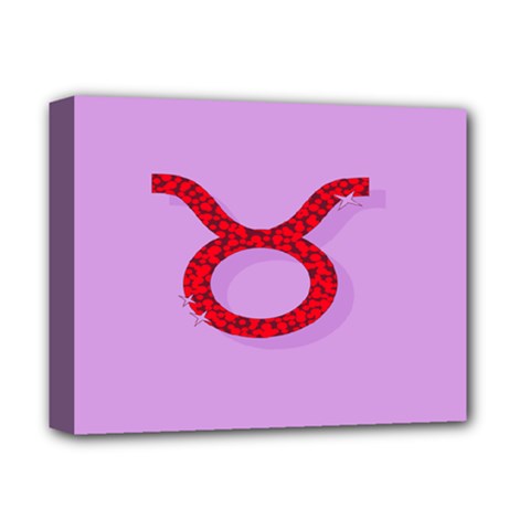 Illustrated Zodiac Purple Red Star Polka Circle Deluxe Canvas 14  X 11  by Mariart