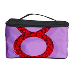 Illustrated Zodiac Purple Red Star Polka Circle Cosmetic Storage Case by Mariart