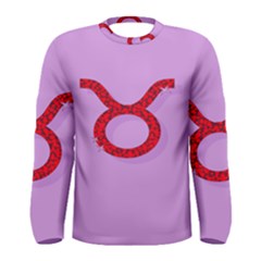 Illustrated Zodiac Purple Red Star Polka Circle Men s Long Sleeve Tee by Mariart