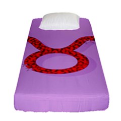 Illustrated Zodiac Purple Red Star Polka Circle Fitted Sheet (single Size) by Mariart