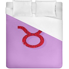 Illustrated Zodiac Purple Red Star Polka Circle Duvet Cover (california King Size) by Mariart