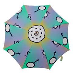 Illustrated Moon Circle Polka Dot Rainbow Hook Handle Umbrellas (medium) by Mariart