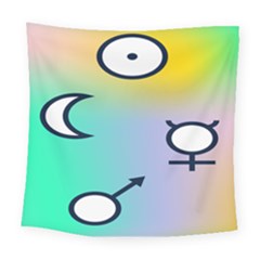 Illustrated Moon Circle Polka Dot Rainbow Square Tapestry (large) by Mariart