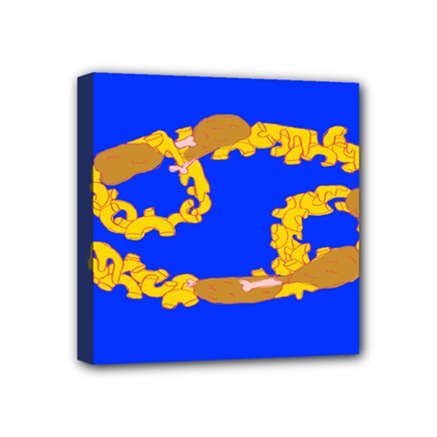 Illustrated 69 Blue Yellow Star Zodiac Mini Canvas 4  X 4  by Mariart