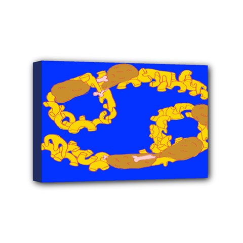 Illustrated 69 Blue Yellow Star Zodiac Mini Canvas 6  X 4  by Mariart