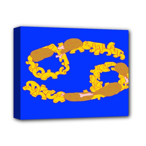 Illustrated 69 Blue Yellow Star Zodiac Deluxe Canvas 14  X 11  by Mariart