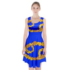 Illustrated 69 Blue Yellow Star Zodiac Racerback Midi Dress by Mariart