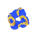 Illustrated 69 Blue Yellow Star Zodiac Velvet Scrunchie View1