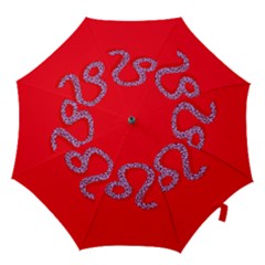 Illustrated Zodiac Red Purple Star Polka Dot Hook Handle Umbrellas (medium) by Mariart