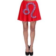 Illustrated Zodiac Red Purple Star Polka Dot Skater Skirt by Mariart