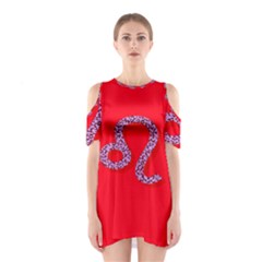 Illustrated Zodiac Red Purple Star Polka Dot Shoulder Cutout One Piece by Mariart