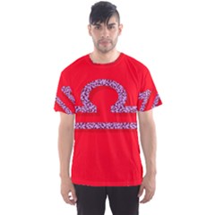 Illustrated Zodiac Red Purple Star Polka Men s Sport Mesh Tee