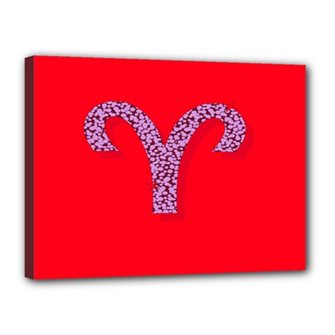 Illustrated Zodiac Red Star Purple Canvas 16  X 12  by Mariart