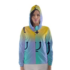 Illustrated Zodiac Star Hooded Wind Breaker (women) by Mariart