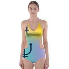 Illustrated Zodiac Star Cut-out One Piece Swimsuit by Mariart