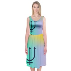 Illustrated Zodiac Star Midi Sleeveless Dress by Mariart