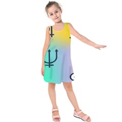 Illustrated Zodiac Star Kids  Sleeveless Dress by Mariart