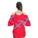 Illustrated Zodiac Star Red Purple Flutter Tees View2