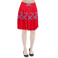 Illustrated Zodiac Star Red Purple Pleated Skirt by Mariart