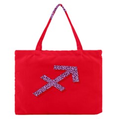 Illustrated Zodiac Star Red Purple Medium Zipper Tote Bag by Mariart