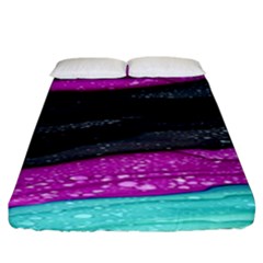 Green Pink Purple Black Stone Fitted Sheet (king Size) by Mariart