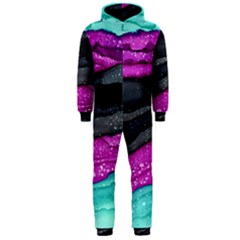 Green Pink Purple Black Stone Hooded Jumpsuit (men)  by Mariart