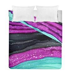 Green Pink Purple Black Stone Duvet Cover Double Side (full/ Double Size) by Mariart