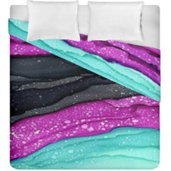 Green Pink Purple Black Stone Duvet Cover Double Side (king Size) by Mariart