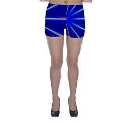 Light Neon Blue Skinny Shorts by Mariart