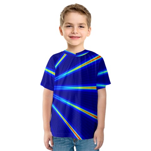 Light Neon Blue Kids  Sport Mesh Tee by Mariart