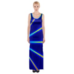 Light Neon Blue Maxi Thigh Split Dress by Mariart