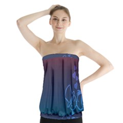 Love Valentine Kiss Purple Red Blue Romantic Strapless Top by Mariart