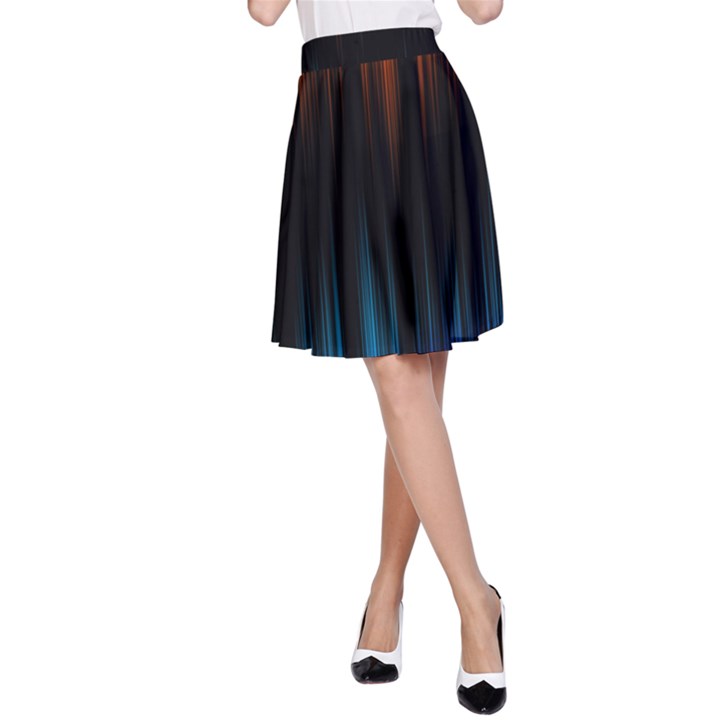 Light Orange Blue A-Line Skirt