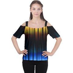 Light Orange Blue Women s Cutout Shoulder Tee