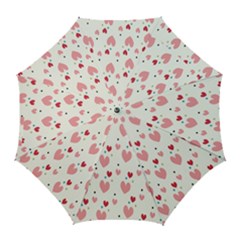 Love Heart Pink Polka Valentine Red Black Green White Golf Umbrellas by Mariart