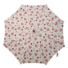 Love Heart Pink Polka Valentine Red Black Green White Hook Handle Umbrellas (small) by Mariart