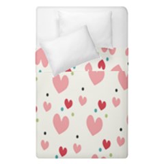 Love Heart Pink Polka Valentine Red Black Green White Duvet Cover Double Side (single Size) by Mariart